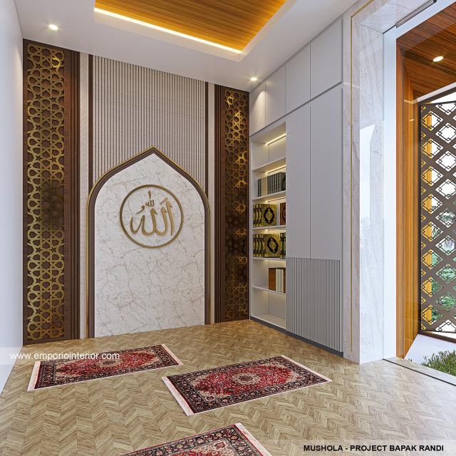 Desain Mushola Rumah Modern 2.5 Lantai Bapak RDI di Bandung