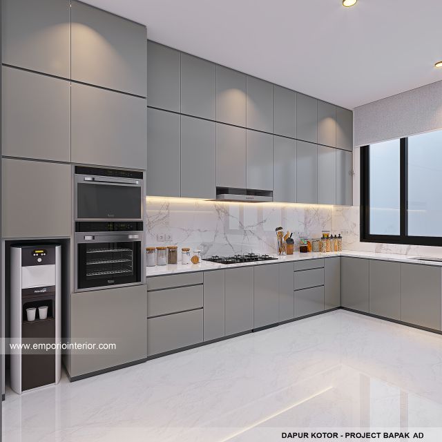 Desain Dapur Kotor Rumah Modern 2.5 Lantai Bapak AD di Tangerang, Banten