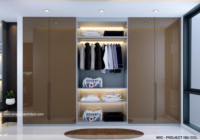 Desain Walk In Closet Rumah Modern 2.5 Lantai Ibu CCL di Tangerang