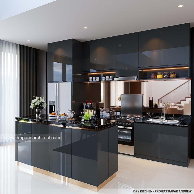 Desain Dapur Bersih Rumah Modern 2.5 Lantai Bapak ADR di Jakarta Selatan