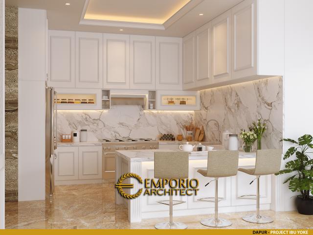 Desain Dapur Rumah Modern 2.5 Lantai Ibu Yoke di Jakarta Timur