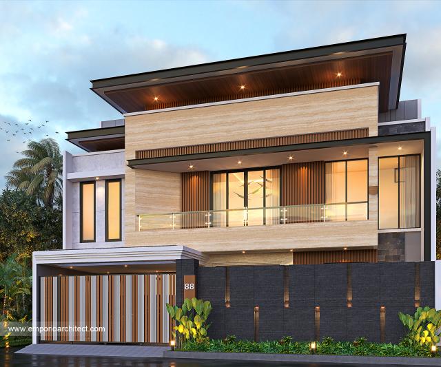 Gambar 2 Desain Rumah Modern 2.5 Lantai Bapak EBN di  Jakarta