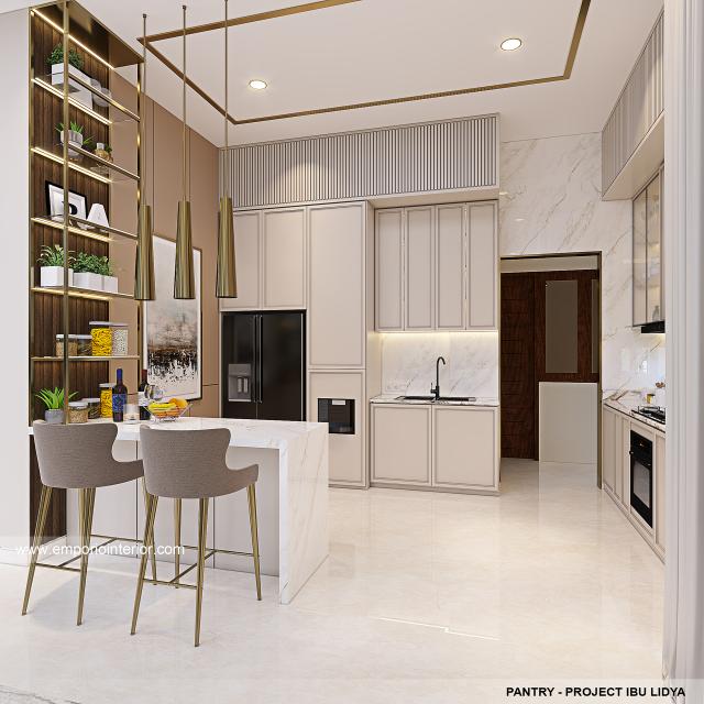 Desain Pantry Rumah Modern 2.5 Lantai Mrs. LDY 1356 di Jakarta