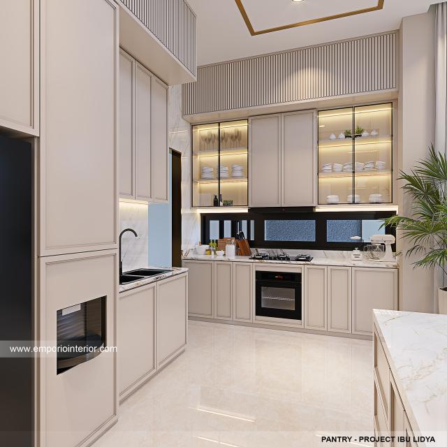 Desain Pantry Rumah Modern 2.5 Lantai Mrs. LDY 1356 di Jakarta