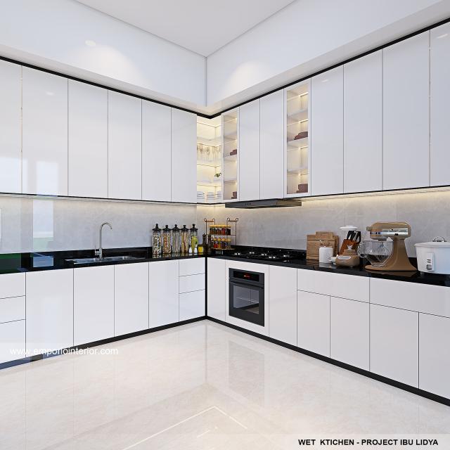 Desain Dapur Kotor Rumah Modern 2.5 Lantai Mrs. LDY 1356 di Jakarta