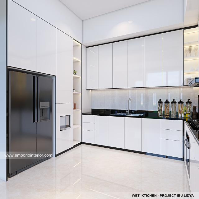 Desain Dapur Kotor Rumah Modern 2.5 Lantai Mrs. LDY 1356 di Jakarta