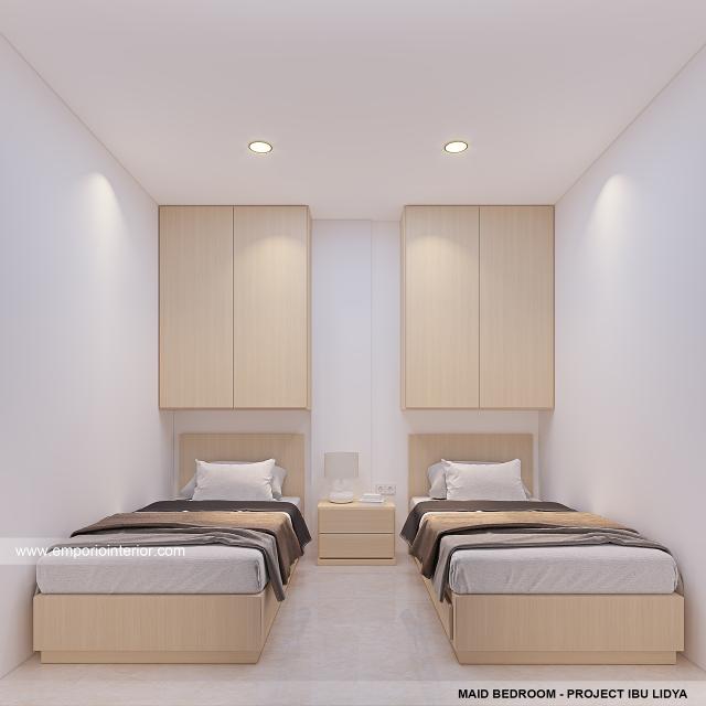 Desain Kamar Tidur ART Rumah Modern 2.5 Lantai Mrs. LDY 1356 di Jakarta