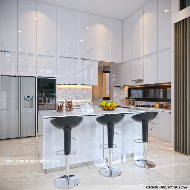 Desain Dapur Rumah Modern 2.5 Lantai Mrs. LDY di Jakarta