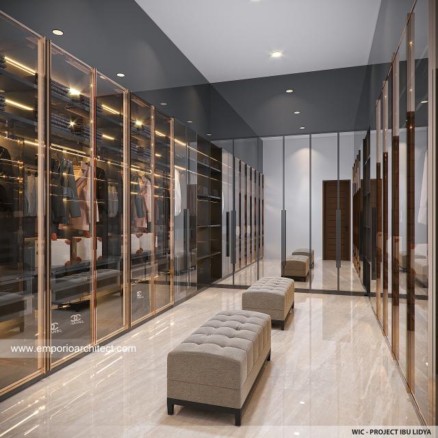 Desain Walk In Closet Rumah Modern 2.5 Lantai Mrs. LDY di Jakarta