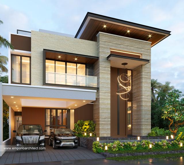 Gambar 2 Desain Rumah Modern 2.5 Lantai Mrs. LDY 1356 di  Jakarta