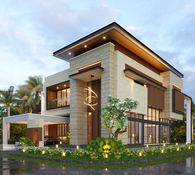 Gambar 1 Desain Rumah Modern 2.5 Lantai Mrs. LDY 1356 di  Jakarta