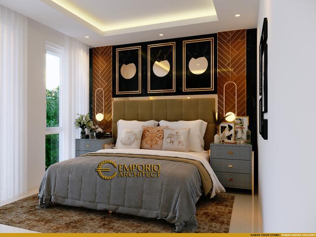 Desain Kamar Tidur Utama Rumah Modern 2.5 Lantai Bapak Harjono di Jakarta