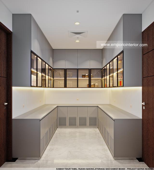 Desain Storage Area Rumah Modern 2.5 Lantai Bapak Hendry di Palembang