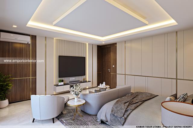 Desain Kamar Tidur Utama Rumah Modern 2.5 Lantai Bapak Hendry di Palembang