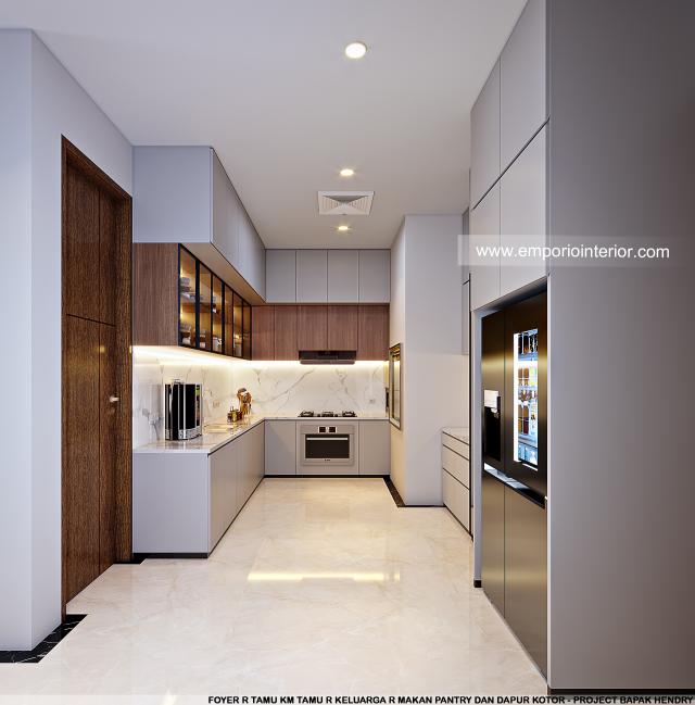 Desain Dapur Kotor Rumah Modern 2.5 Lantai Bapak Hendry di Palembang