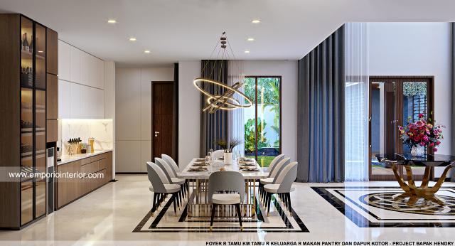 Desain Ruang Makan Rumah Modern 2.5 Lantai Bapak Hendry di Palembang