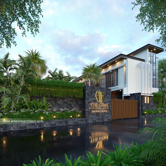 Gambar 1 Desain Perumahan The Gems Townhouse Modern 2.5 Lantai Bapak HSN 1549 di  Cibubur, Jakarta Timur