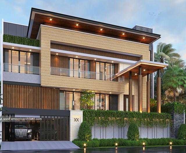 Desain Rumah Modern 2.5 Lantai Bapak SYF di  Jakarta Timur