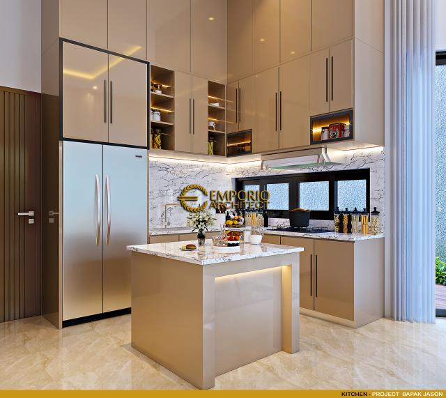 Desain Dapur Rumah Modern 2.5 Lantai Bapak Jason di Bogor, Jawa Barat