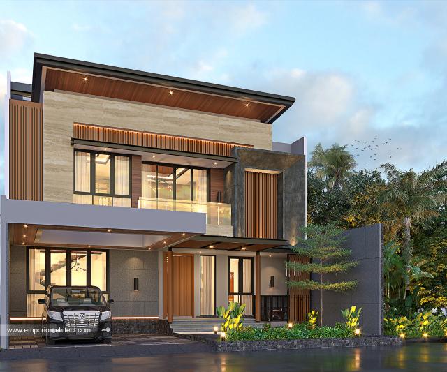 Gambar 2 Desain Rumah Modern 2.5 Lantai Bapak JKI di  Jakarta