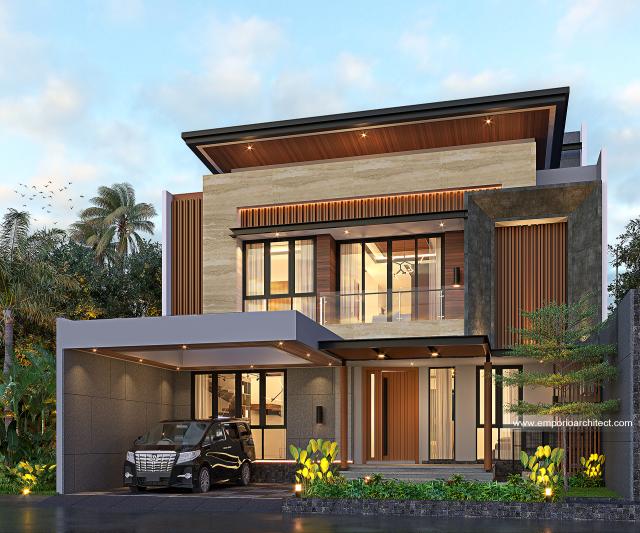 Desain Rumah Modern 2.5 Lantai Bapak Jongki di  Jakarta