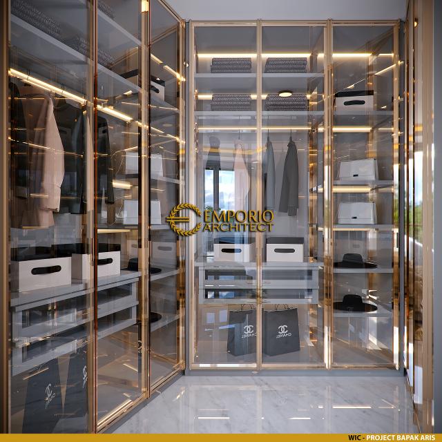 Desain Walk In Closet Rumah Modern 2.5 Lantai Bapak Aris di Bandung, Jawa Barat