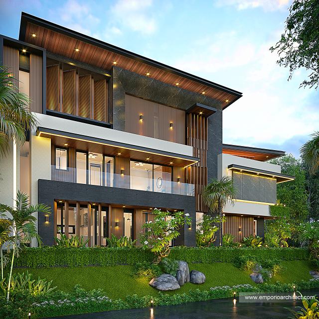 Desain Tampak Samping Rumah Modern 2.5 Lantai Bapak DRS Type B di Bandung