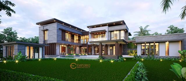 Desain Tampak Samping Rumah Modern 2.5 Lantai Bapak Yoga di Padang, Sumatera Barat