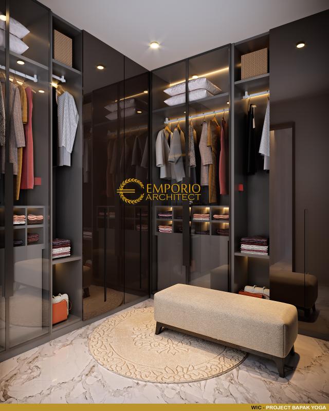 Desain Walk In Closet Rumah Modern 2.5 Lantai Bapak Yoga di Padang, Sumatera Barat