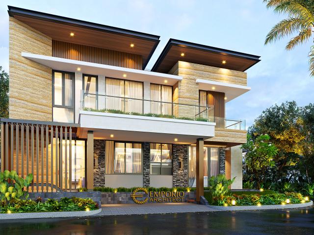 Desain Tampak Samping Rumah Modern 2.5 Lantai Ibu Mia di Jakarta Timur