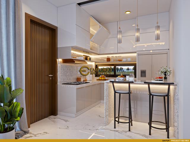 Desain Dapur Rumah Modern 2.5 Lantai Ibu Mia di Jakarta Timur