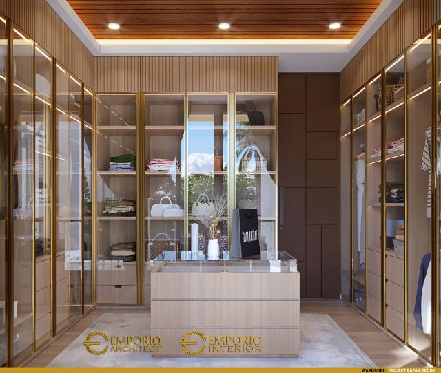 Desain Wardrobe Rumah Modern 2.5 Lantai Bapak Deddy di Jakarta