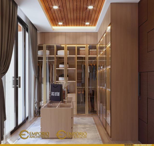 Desain Wardrobe Rumah Modern 2.5 Lantai Bapak Deddy di Jakarta