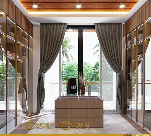 Desain Wardrobe Rumah Modern 2.5 Lantai Bapak Deddy di Jakarta