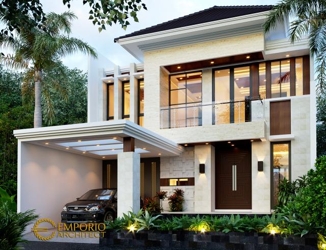 Desain Rumah Modern 2.5 Lantai Bapak Deddy di Jakarta - Tampak Depan