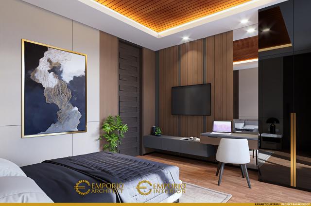 Desain Kamar Tidur Tamu Rumah Modern 2.5 Lantai Bapak Deddy di Jakarta