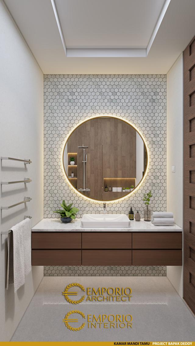 Desain Kamar Mandi Tamu Rumah Modern 2.5 Lantai Bapak Deddy di Jakarta