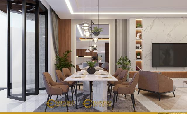 Desain Ruang Makan Rumah Modern 2.5 Lantai Bapak Deddy di Jakarta