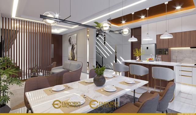 Desain Ruang Makan Rumah Modern 2.5 Lantai Bapak Deddy di Jakarta