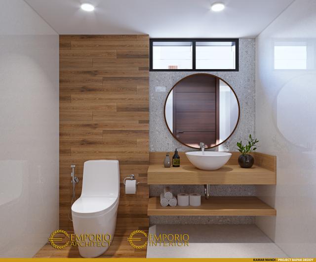 Desain Kamar Mandi Rumah Modern 2.5 Lantai Bapak Deddy di Jakarta