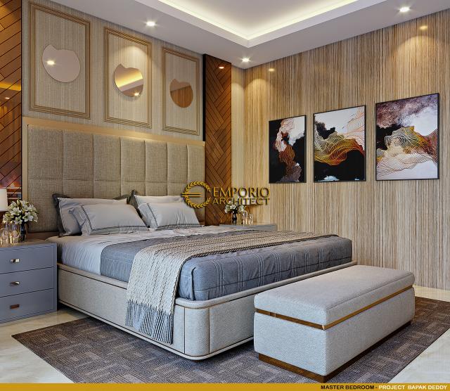 Desain Kamar Tidur Utama Rumah Modern 2.5 Lantai Bapak Deddy di Jakarta