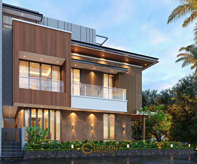 Desain Tampak Samping Rumah Modern 2.5 Lantai Bapak Deddy di Jakarta