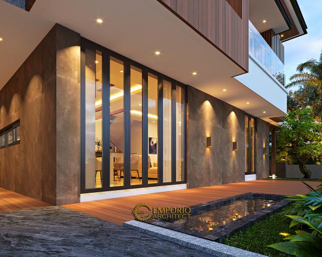 Desain Tampak Detail Samping Rumah Modern 2.5 Lantai Bapak Deddy di Jakarta