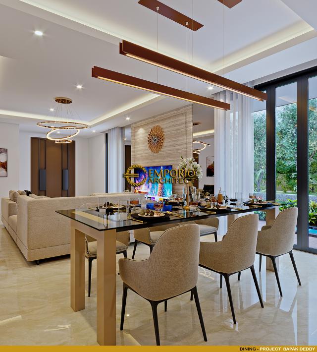 Desain Ruang Makan Rumah Modern 2.5 Lantai Bapak Deddy di Jakarta