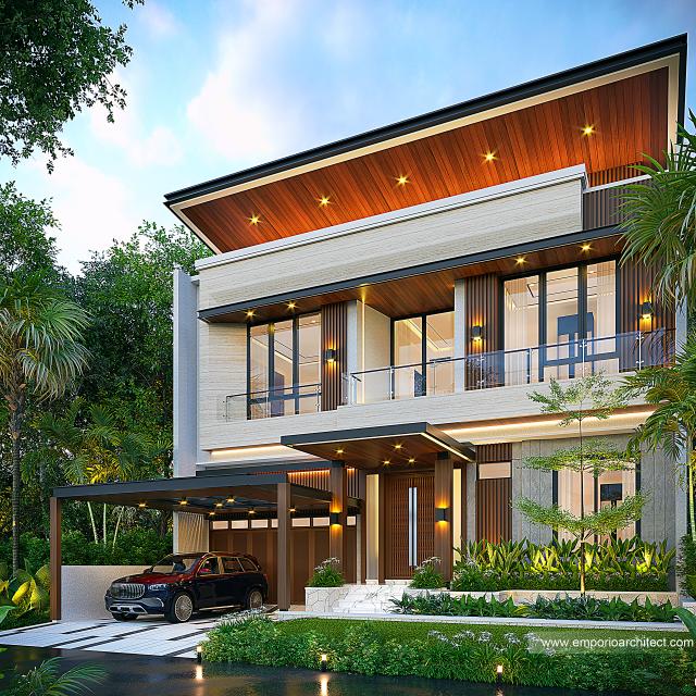 Desain Tampak Depan 3 Rumah Modern 2.5 Lantai Bapak DRS Type A di Bandung