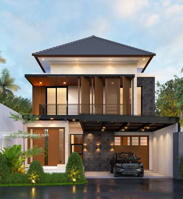 Desain Tampak Depan 3 Rumah Modern 2.5 Lantai Bapak Gusnadi di Bandung