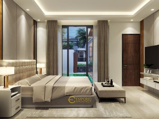 Desain Kamar Tidur Rumah Modern 3 Lantai Bapak BNY di Tangerang