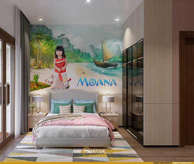 Desain Kamar Tidur Anak 2 Rumah Modern 3 Lantai Bapak Djaja di Surabaya