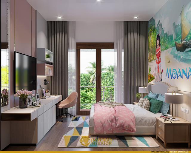 Desain Kamar Tidur Anak 2 Rumah Modern 3 Lantai Bapak Djaja di Surabaya