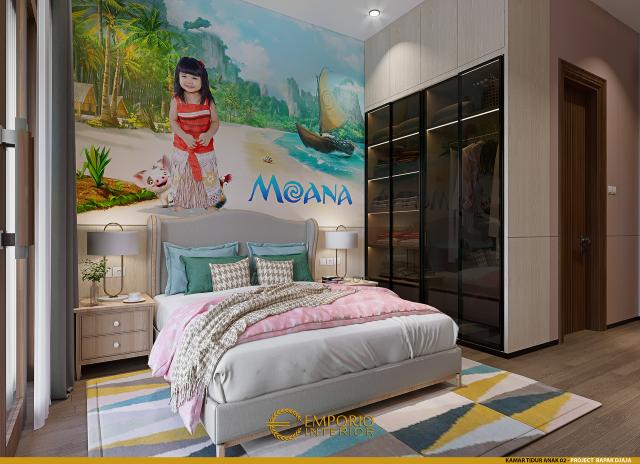 Desain Kamar Tidur Anak 2 Rumah Modern 3 Lantai Bapak Djaja di Surabaya